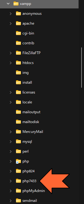 フォルダ「php7433」を移行したところ