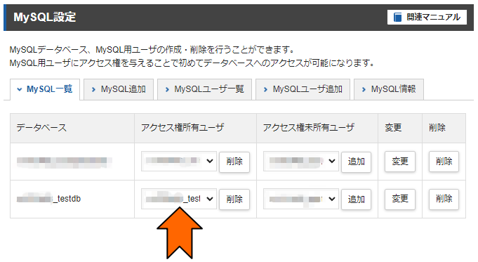 新規作成したデータベースとユーザーの紐づけ完了