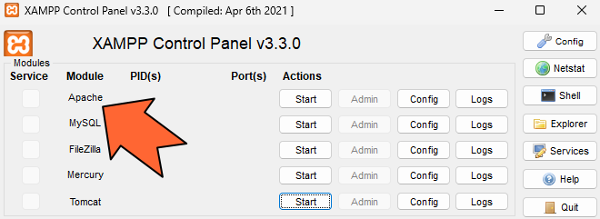 Apacheは停止